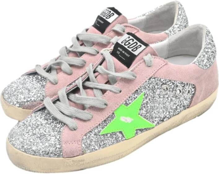 Golden Goose Superstar Zilver Glitter Groen Fluo Roze Multicolor Dames