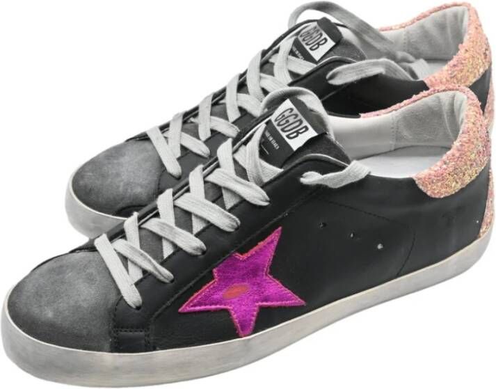 Golden Goose Superstar Zwart Grijs Violet Sneakers Multicolor Dames