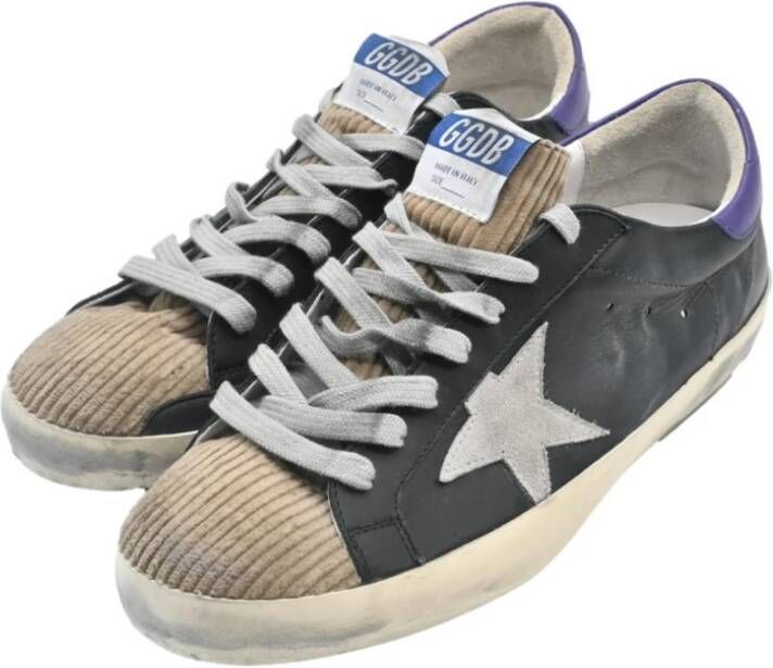 Golden Goose Superstar Zwart Suède Violet Sneakers Gray Heren