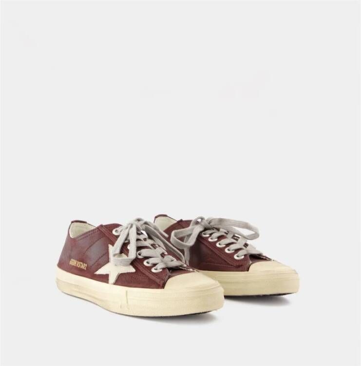 Golden Goose V-Star 2 Sneakers Rood Leer Red Dames