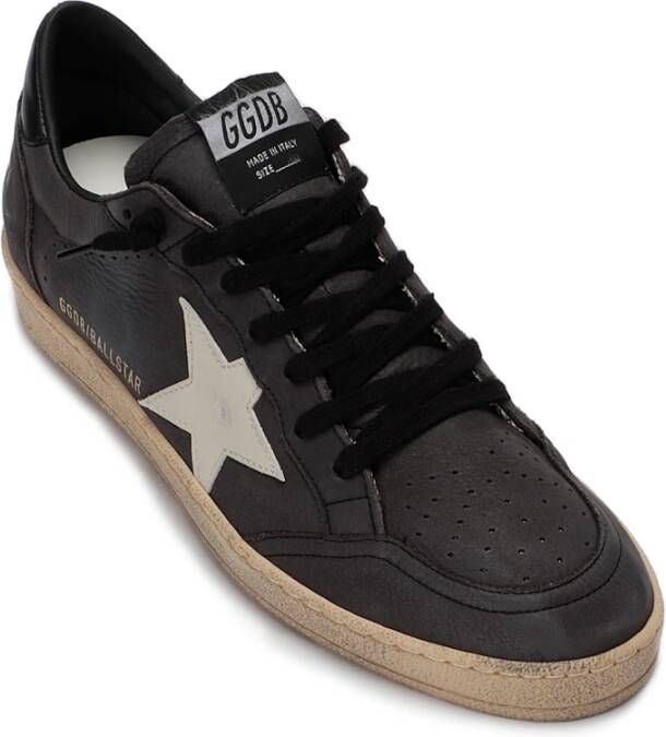 Golden Goose Vernielde Effect Symbool Sneakers met Logo Black Heren