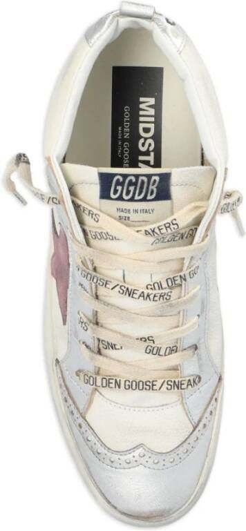 Golden Goose Verontruste Leren Sneakers White Dames