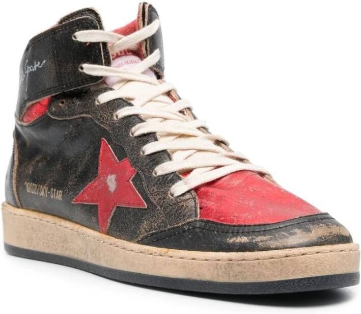 Golden Goose Versleten hoge sneakers Black Heren