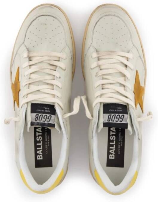 Golden Goose Versleten witte sneakers met oranje ster White Heren