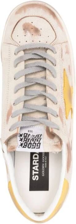 Golden Goose Beige Stardan Leren Sneakers Beige Heren