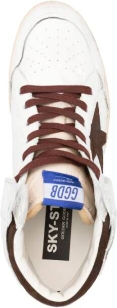 Golden Goose Wit Beige Chocoladebruin Suede Star Sneakers White Heren