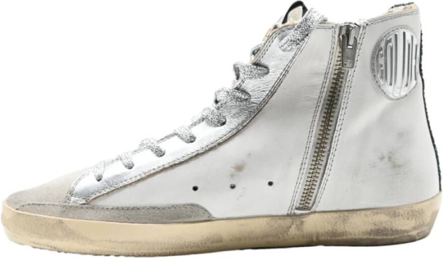 Golden Goose Wit Blauw Glitter Sneakers White Dames