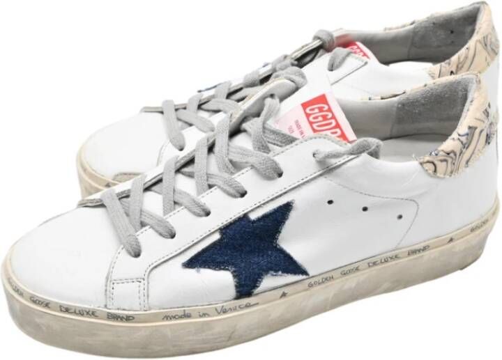 Golden Goose Wit Blauw Jeans Ster Sneakers White Dames