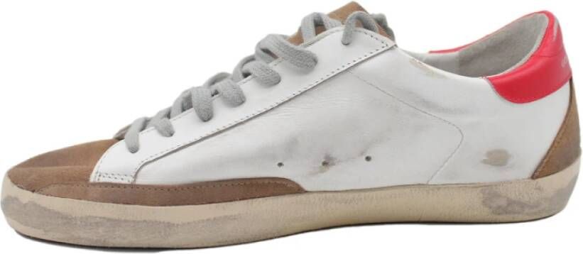 Golden Goose Wit Bruin Rood Sneakers White Heren