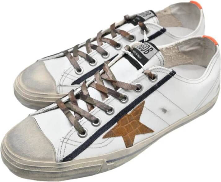 Golden Goose Wit Bruin V Star 2 Sneakers White Heren