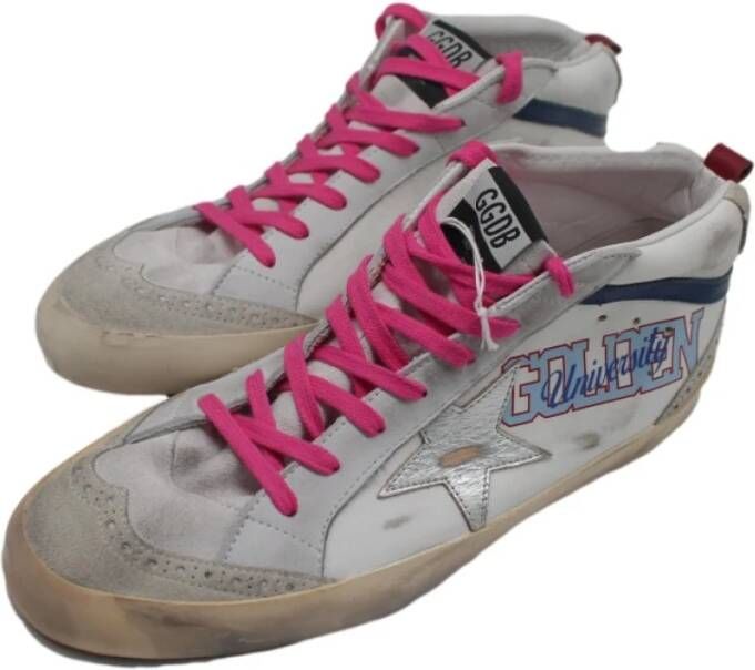 Golden Goose Wit Fantasy Pink Mid Star Sneakers Multicolor Heren