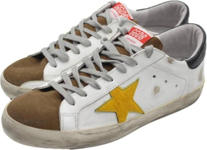 Golden Goose Wit Geel Superstar Sneakers White Heren