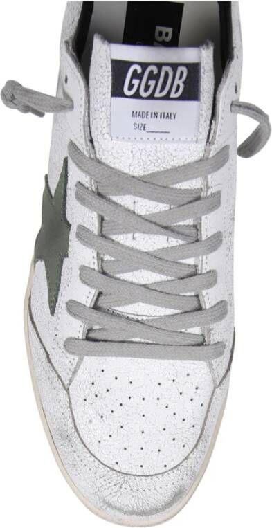 Golden Goose Wit Groen Leren Bovenwerk Ster Hiel White Heren