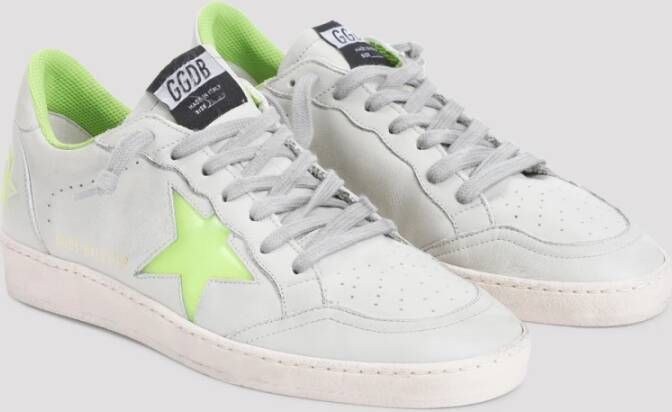 Golden Goose Wit Groen Lime Ballstar Sneakers Multicolor Heren