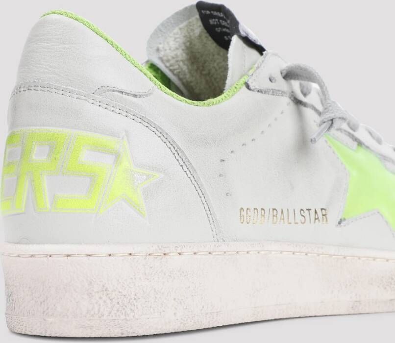 Golden Goose Wit Groen Lime Ballstar Sneakers Multicolor Heren