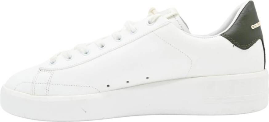 Golden Goose Wit Groen Purestar Leren Sneakers White Heren