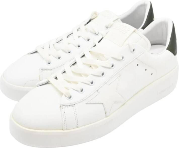 Golden Goose Wit Groen Purestar Leren Sneakers White Heren