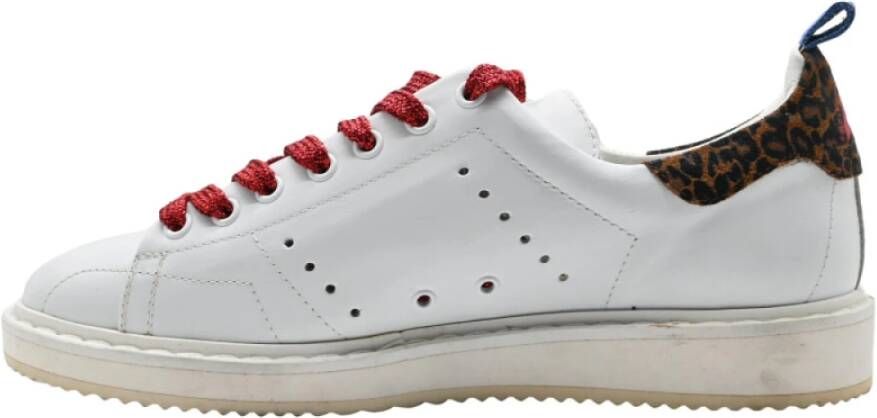 Golden Goose Wit Rood Luipaard Sneakers White Dames