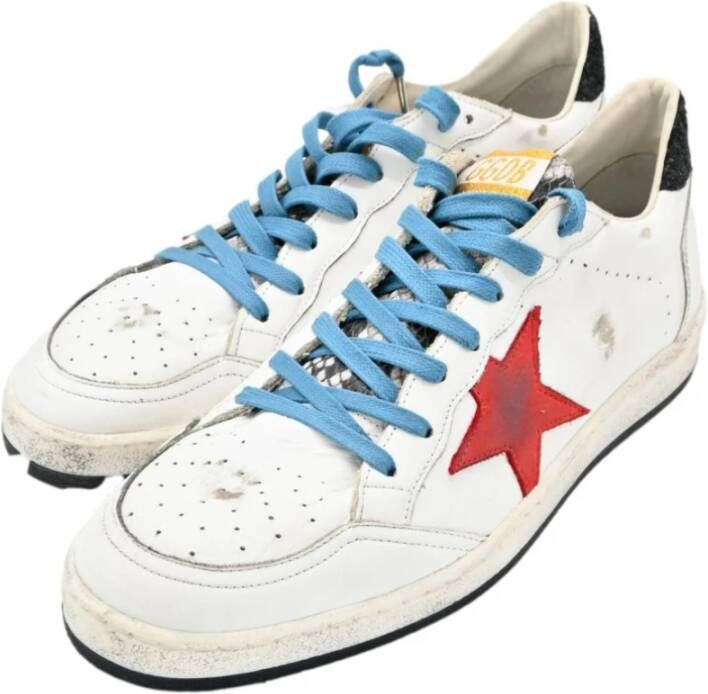 Golden Goose Wit Rood Rock Slang Ballstar Sneakers White Heren