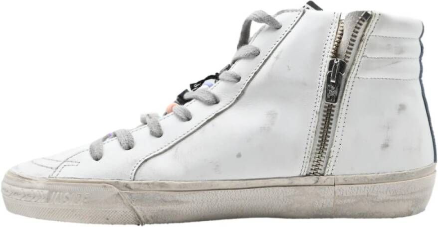 Golden Goose Wit Roze Slide Sneakers White Dames