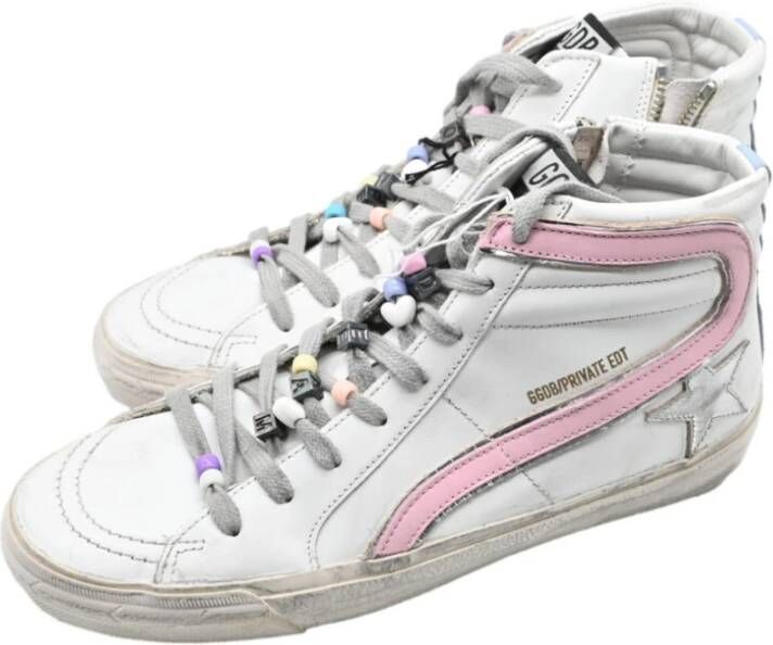 Golden Goose Wit Roze Slide Sneakers White Dames