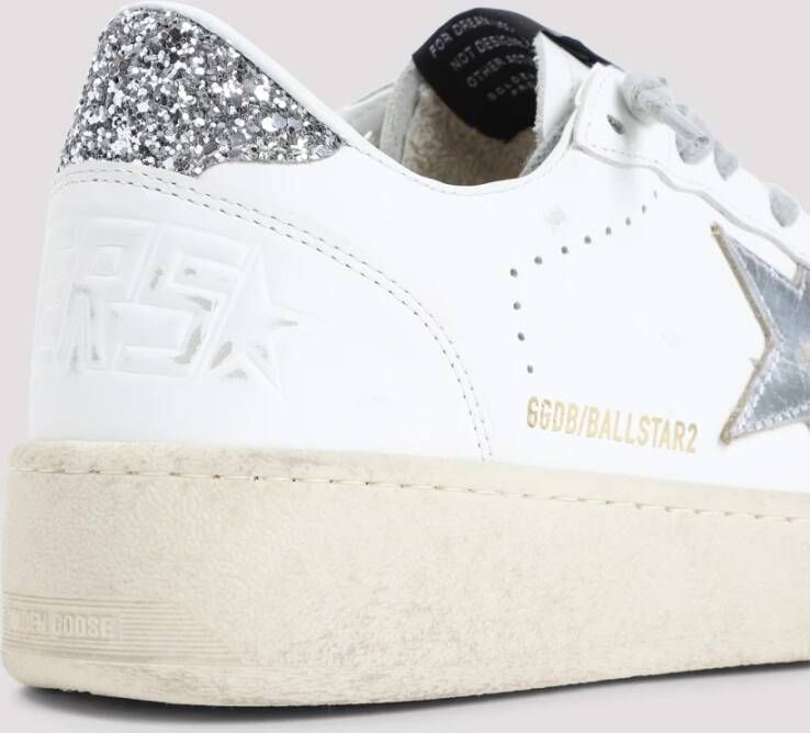 Golden Goose Wit Zilver Ballstar 2 Sneakers White Dames