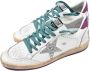 Golden Goose Wit Zilver Glitter Ster Paarse Sneakers White Dames - Thumbnail 3