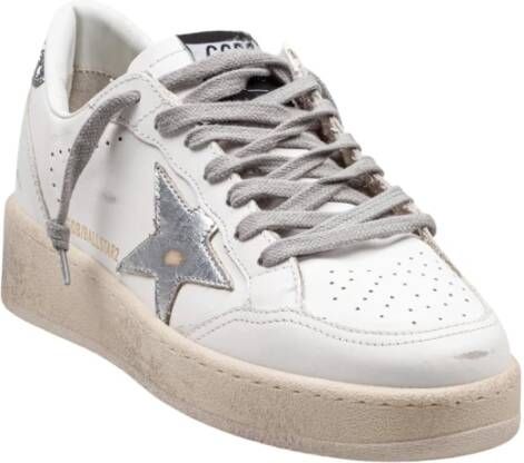 Golden Goose Wit Zilver Leren Ster Sneakers Gray Dames