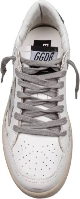 Golden Goose Wit Zilver Leren Ster Sneakers Gray Dames