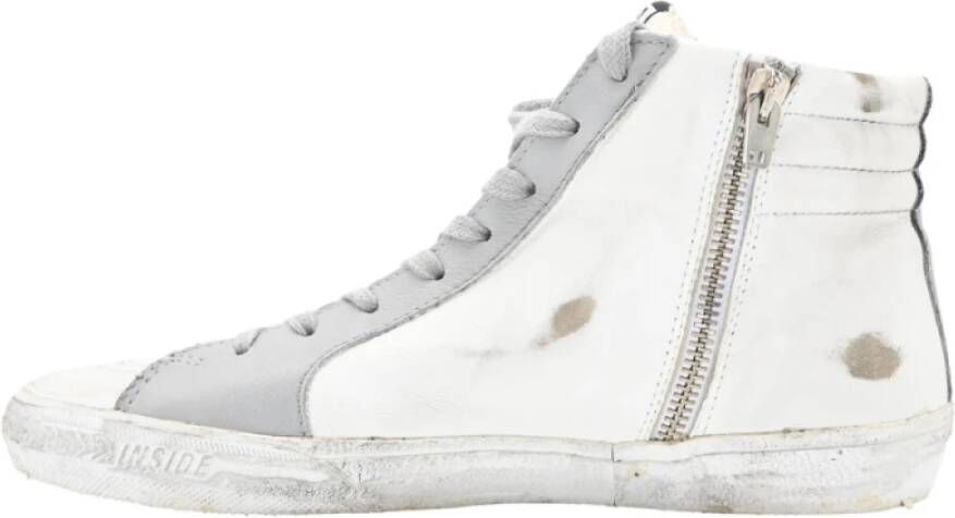 Golden Goose Wit Zilver Luipaardlijn Sneakers Gray Dames