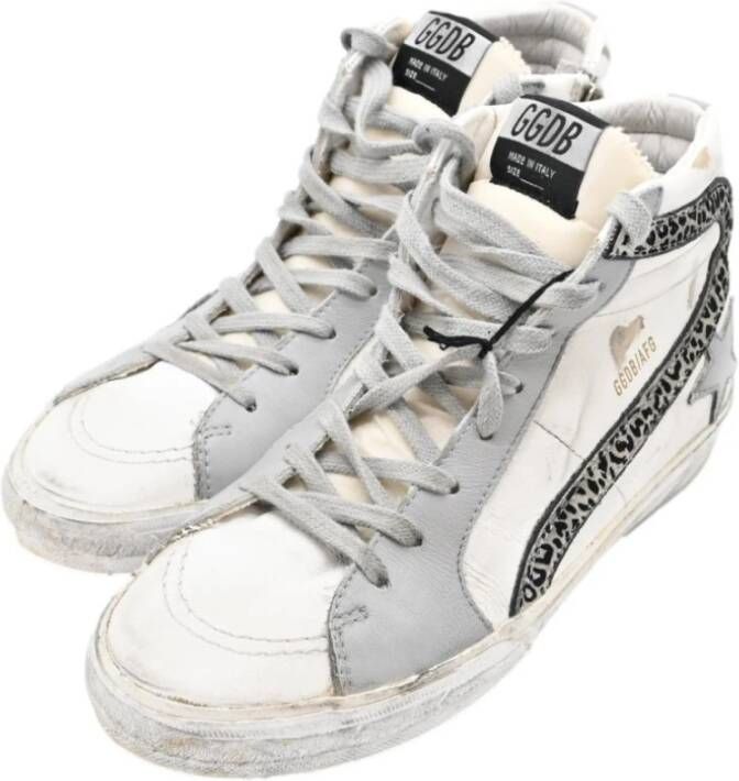 Golden Goose Wit Zilver Luipaardlijn Sneakers Gray Dames