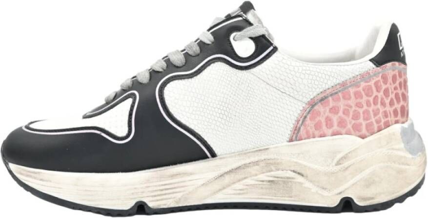 Golden Goose Wit Zwart Roze Slang Sneakers Multicolor Dames