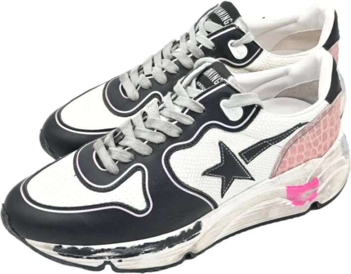 Golden Goose Wit Zwart Roze Slang Sneakers Multicolor Dames