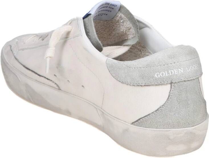 Golden Goose Wit Grijs Leren Sneakers Ronde Neus White Heren