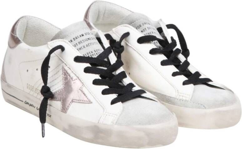 Golden Goose Wit IJs Leren Sneakers Ronde Neus Multicolor Dames