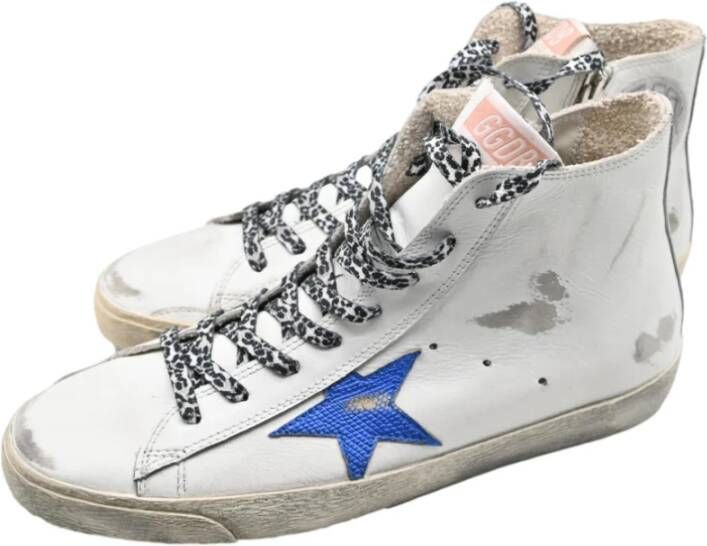 Golden Goose Witte Blauwe Sneakers Francy Stijl White Dames