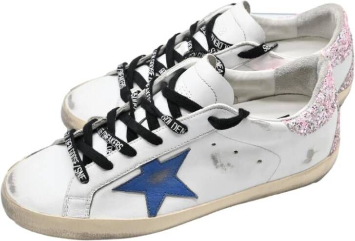 Golden Goose Witte Blauwe Ster Sneakers White Dames