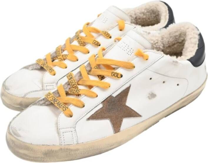 Golden Goose Witte Bruine Ster Sneakers White Heren