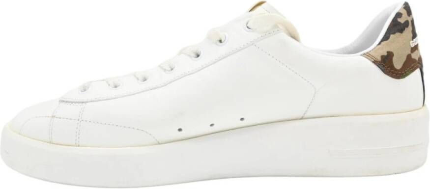 Golden Goose Witte Camo Purestar Leren Sneakers White Heren