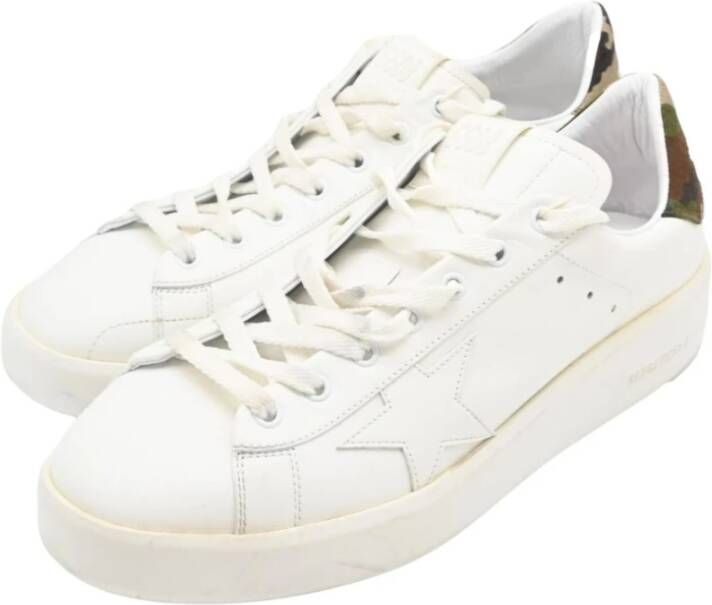 Golden Goose Witte Camo Purestar Leren Sneakers White Heren