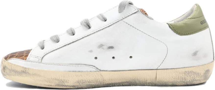 Golden Goose Witte Croco Print Sneakers met Kristalster White Dames