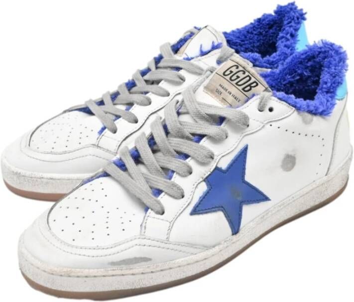 Golden Goose Witte en Blauwe Ballstar Sneakers White Dames