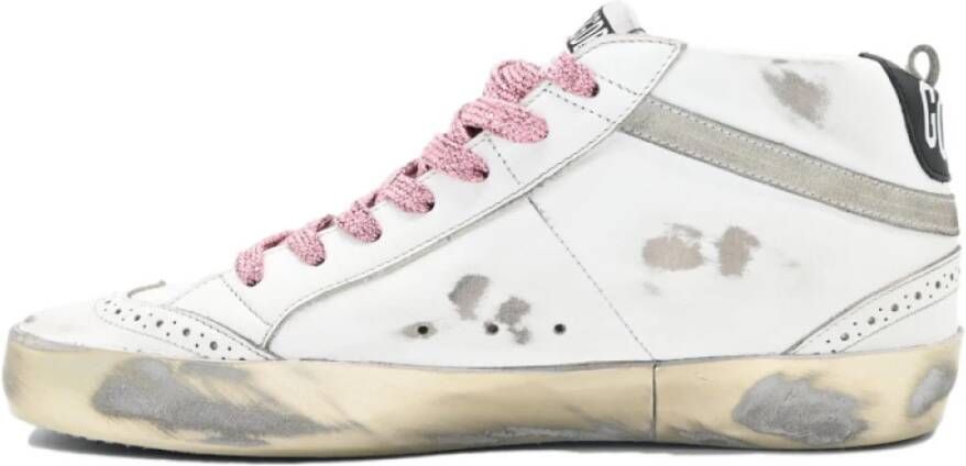 Golden Goose Witte en groene sterren sneakers White Heren