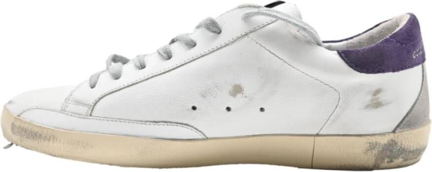 Golden Goose Witte en Paarse Superstar Sneakers White Heren