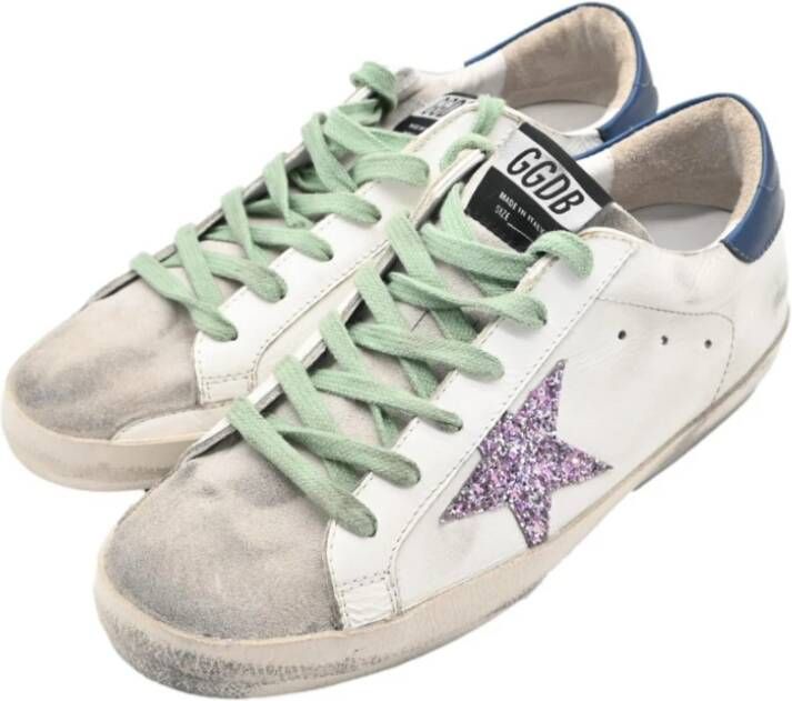 Golden Goose Witte Fuchsia Glitter Ster Sneakers White Dames