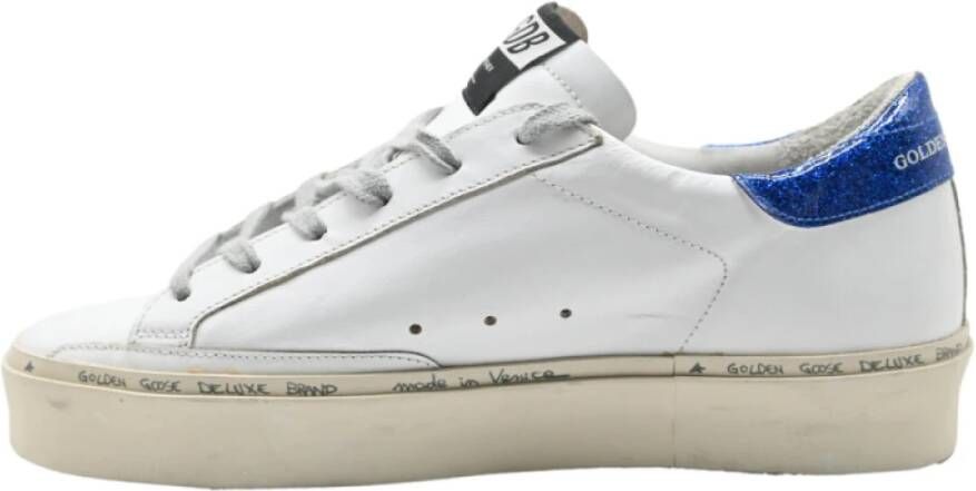 Golden Goose Witte Glitter en Blauwe Sneakers White Dames