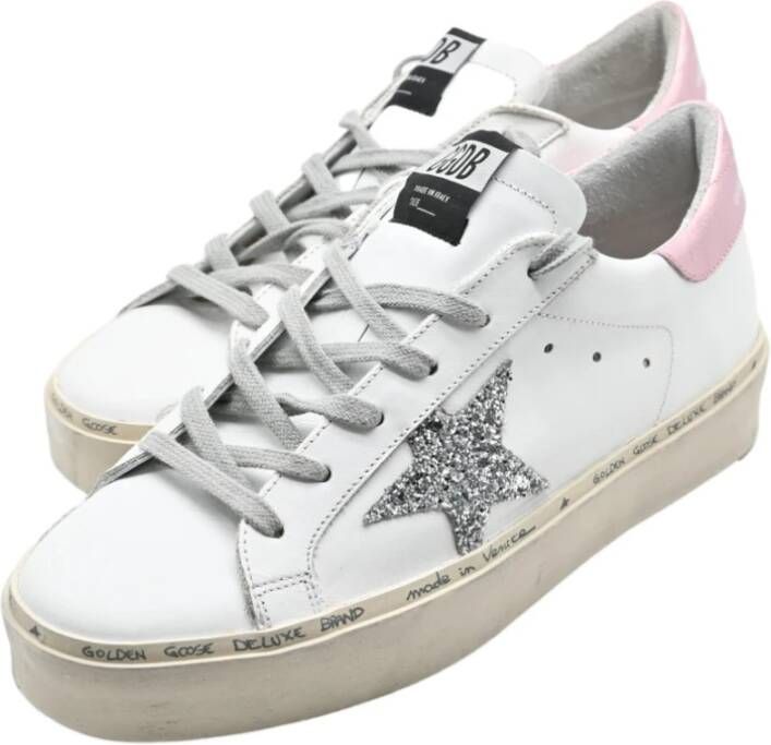 Golden Goose Witte Glitter en Roze Sneakers White Dames