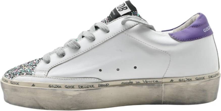 Golden Goose Witte Glitter Violet Oranje Sneakers White Dames