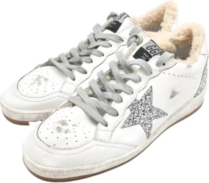 Golden Goose Witte Glitterster Sneakers White Dames