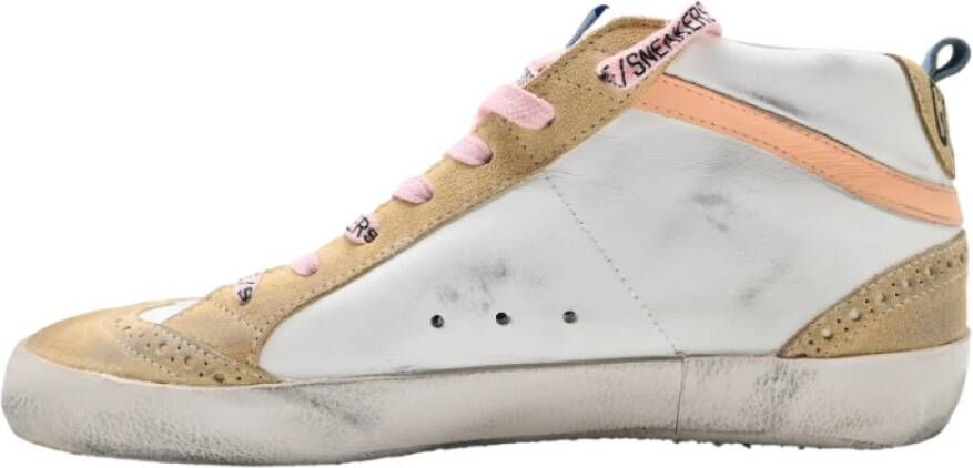 Golden Goose Witte Grijze Ster en Beige Sneakers Beige Dames